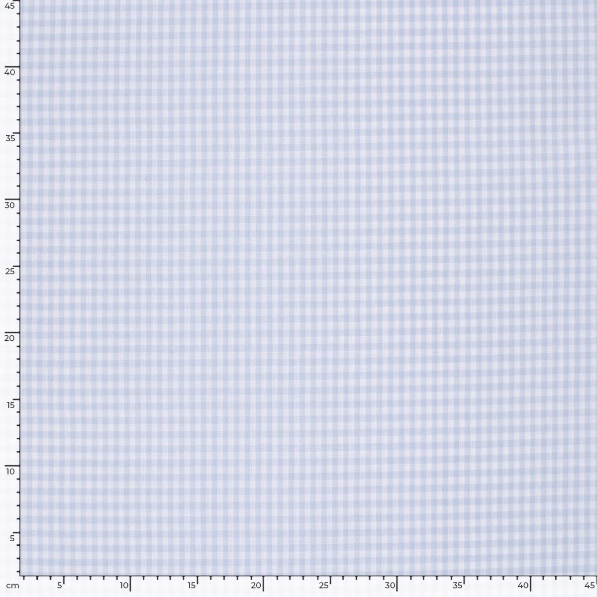 Cotton Poplin Gingham Baby Blue 5 mm - Lametru.ro