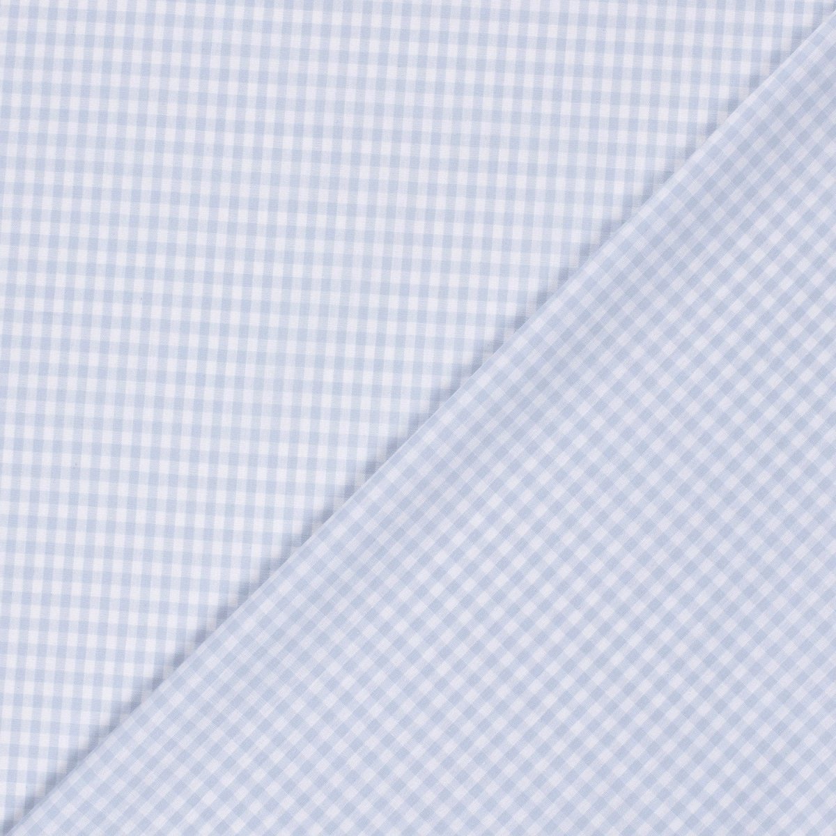 Cotton Poplin Gingham Baby Blue 5 mm - Lametru.ro