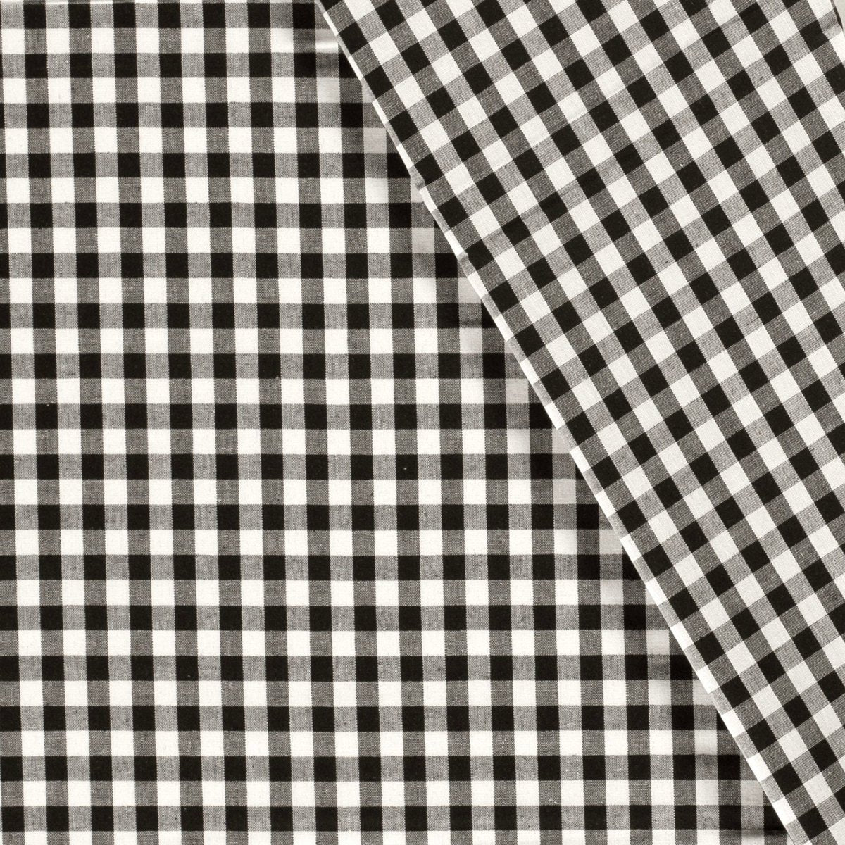Cotton Poplin Gingham Black 10 mm - Lametru.ro
