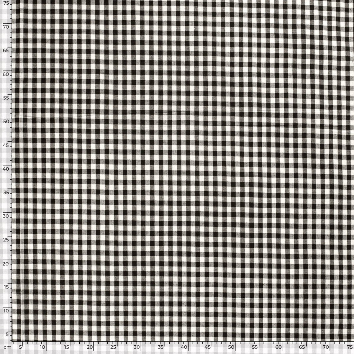 Cotton Poplin Gingham Black 10 mm - Lametru.ro