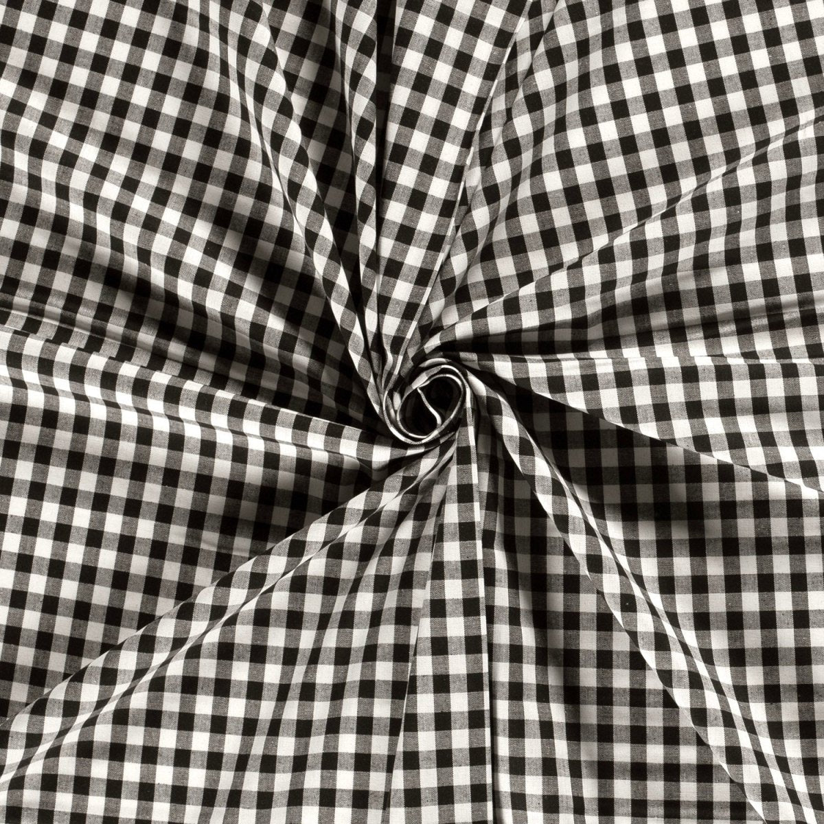 Cotton Poplin Gingham Black 10 mm - Lametru.ro