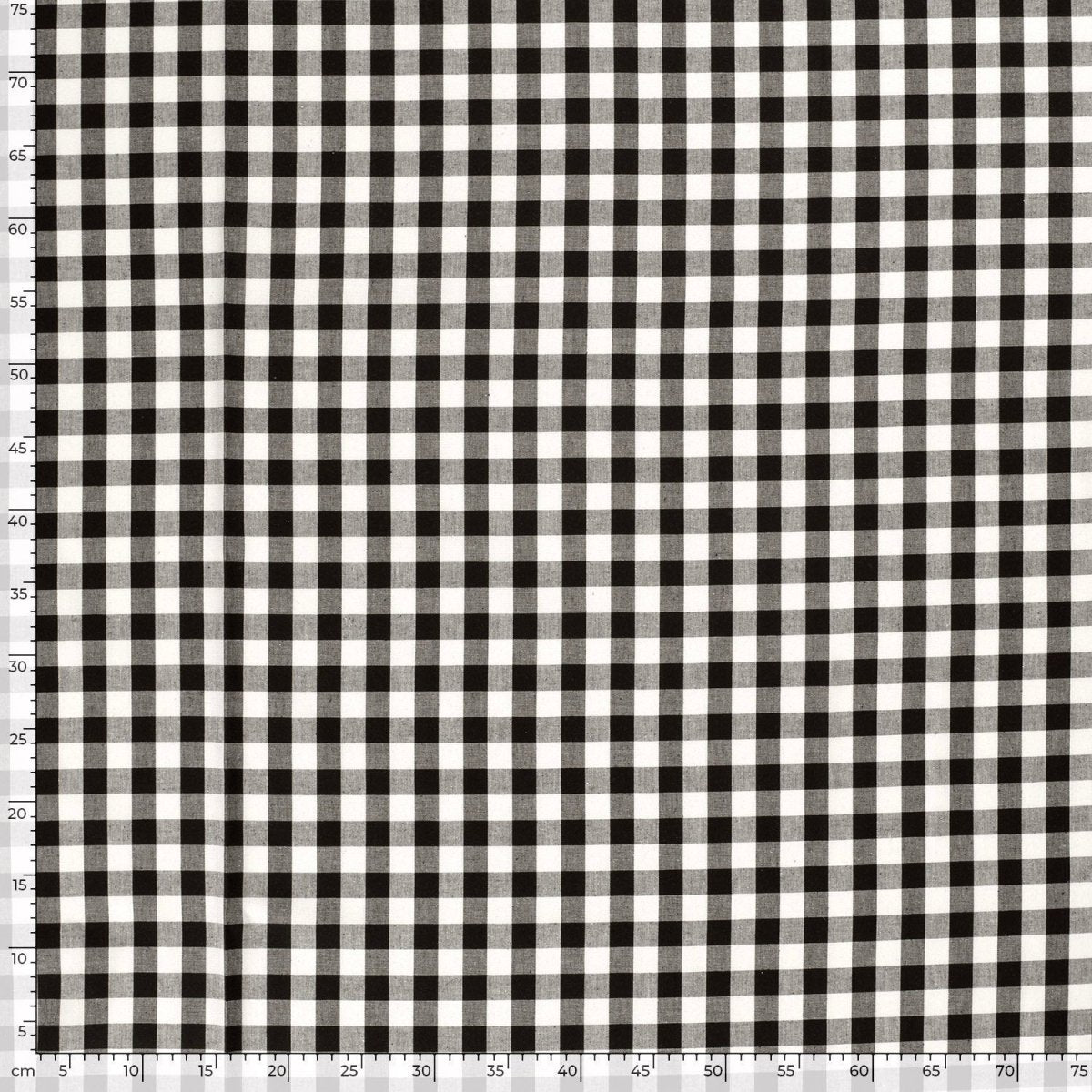 Cotton Poplin Gingham Black 20 mm - Lametru.ro