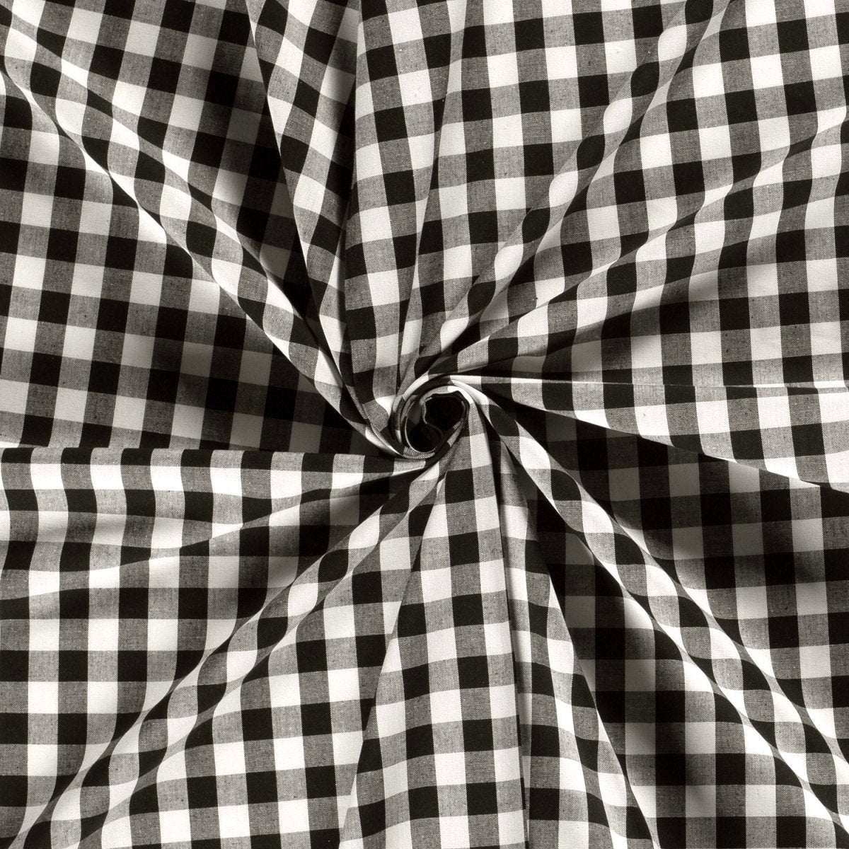 Cotton Poplin Gingham Black 20 mm - Lametru.ro