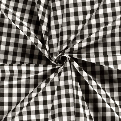 Cotton Poplin Gingham Black 20 mm - Lametru.ro