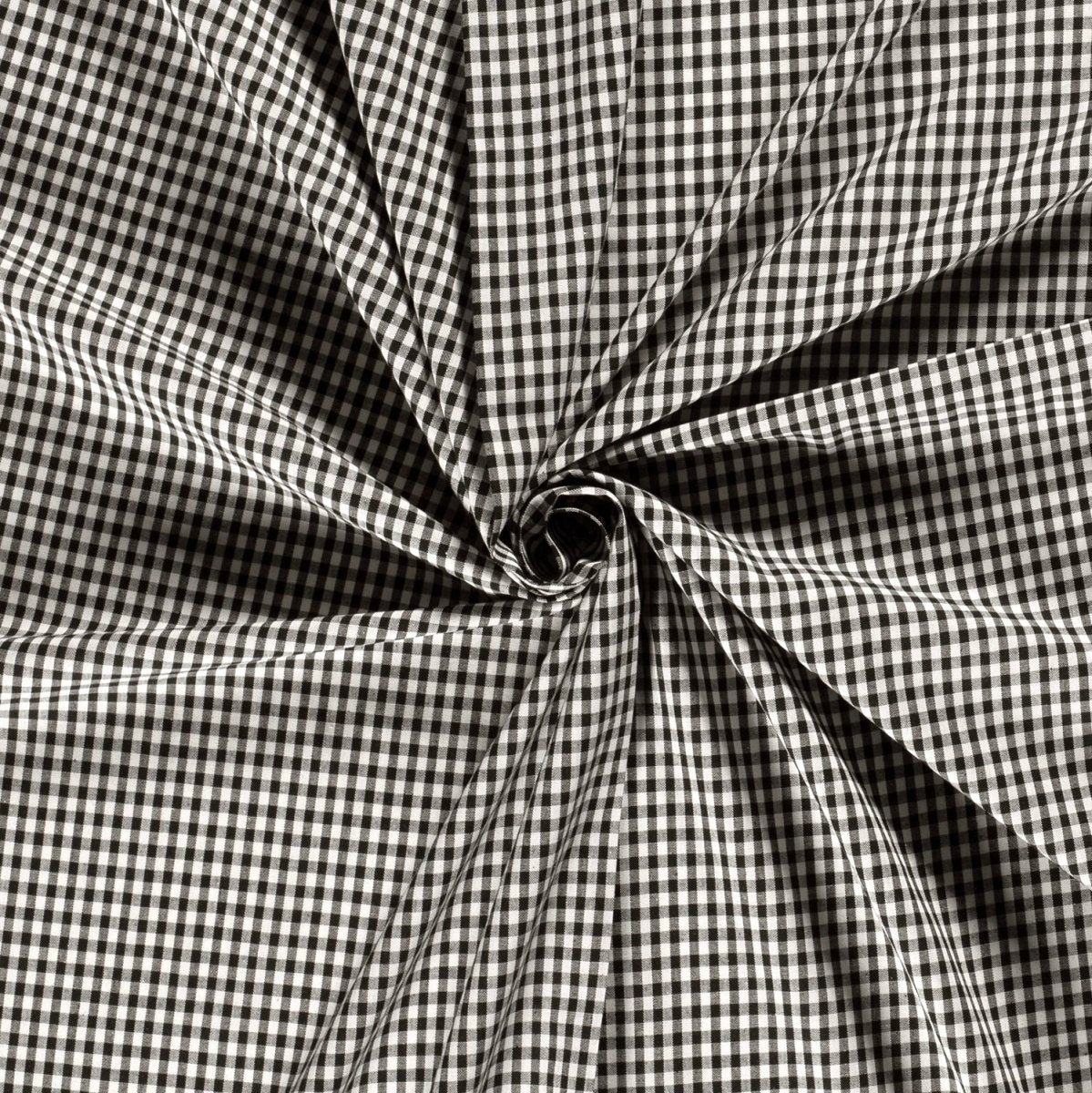 Cotton Poplin Gingham Black 5 mm - Lametru.ro