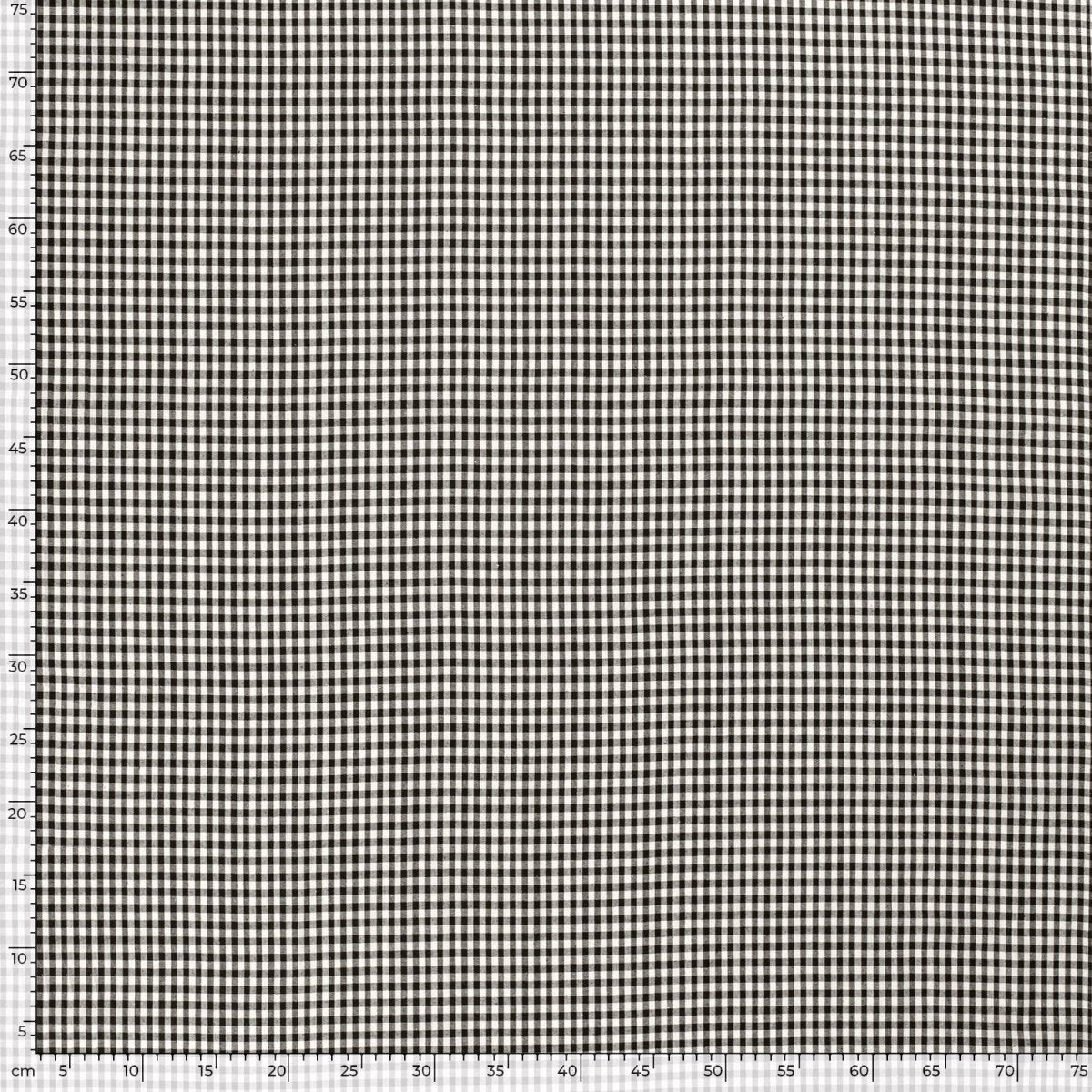 Cotton Poplin Gingham Black 5 mm - Lametru.ro