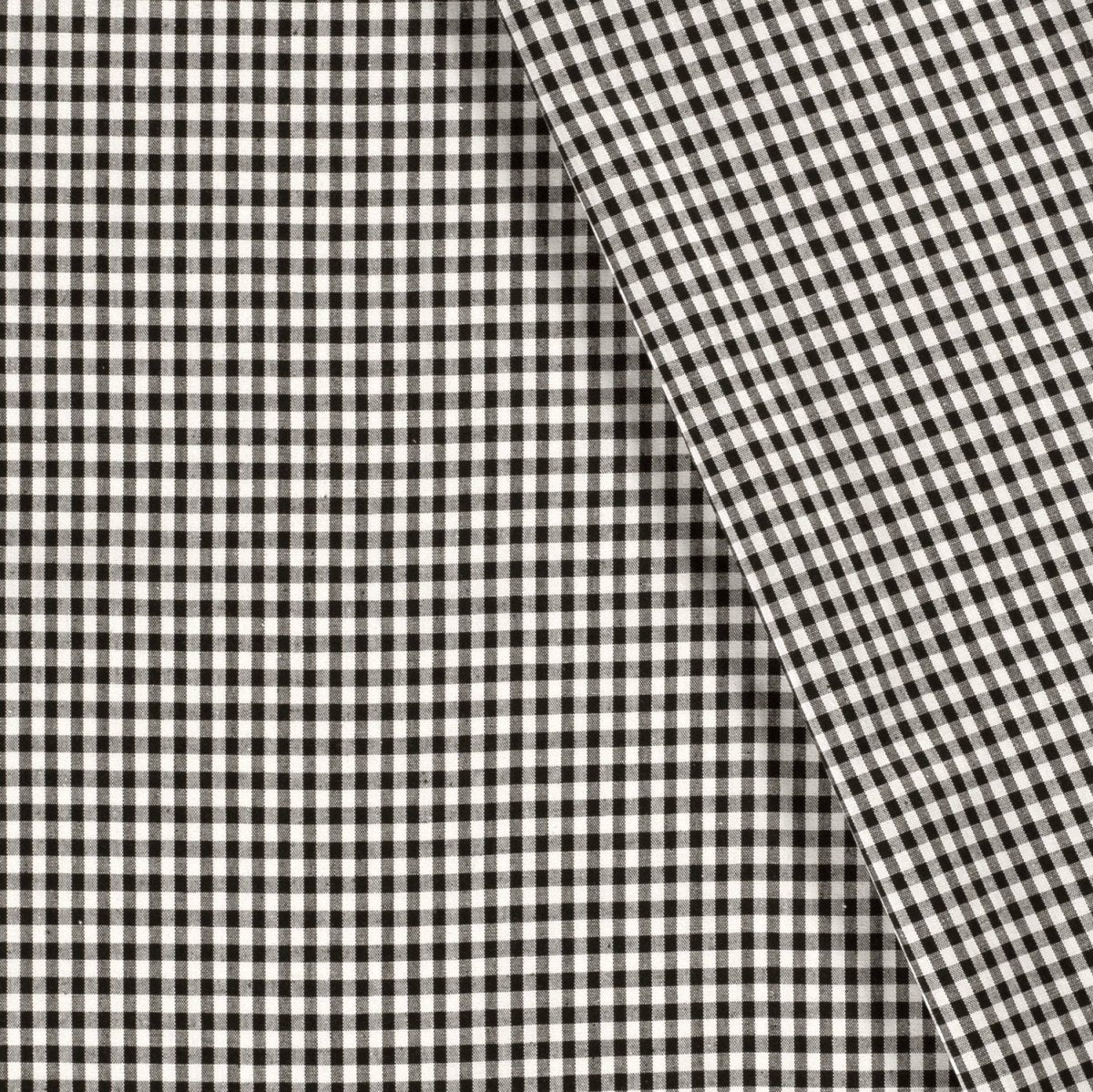 Cotton Poplin Gingham Black 5 mm - Lametru.ro