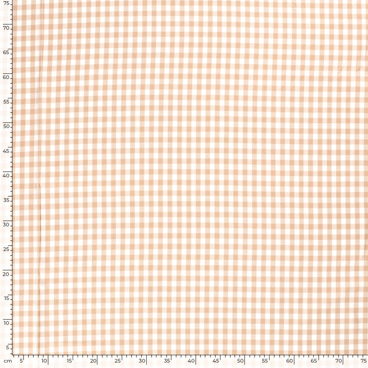 Cotton Poplin Gingham Camel 10 mm - Lametru.ro