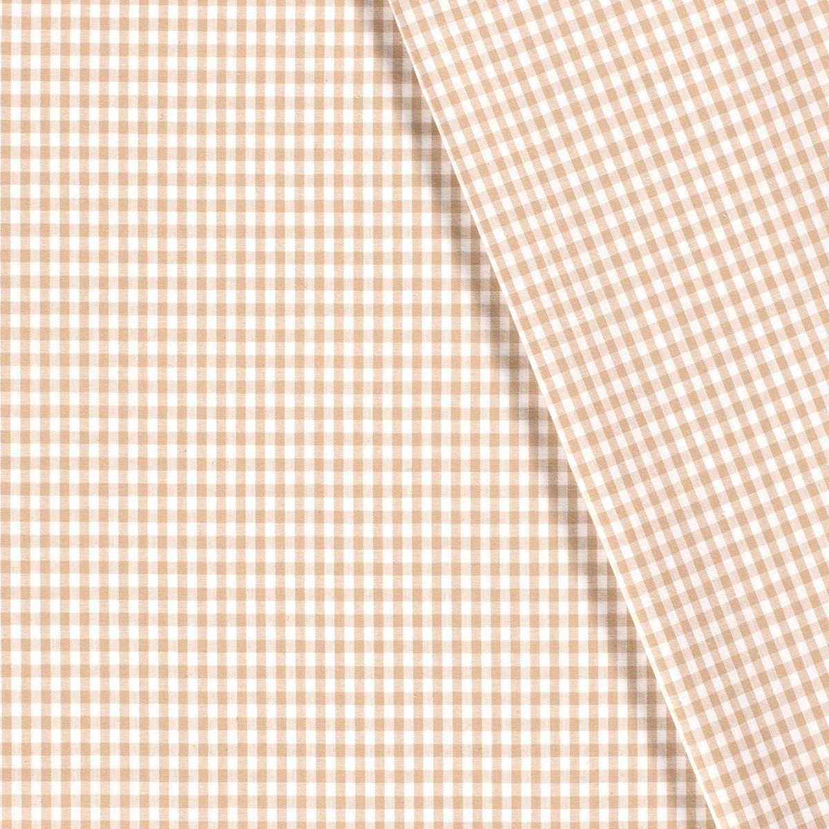 Cotton Poplin Gingham Camel 5 mm - Lametru.ro
