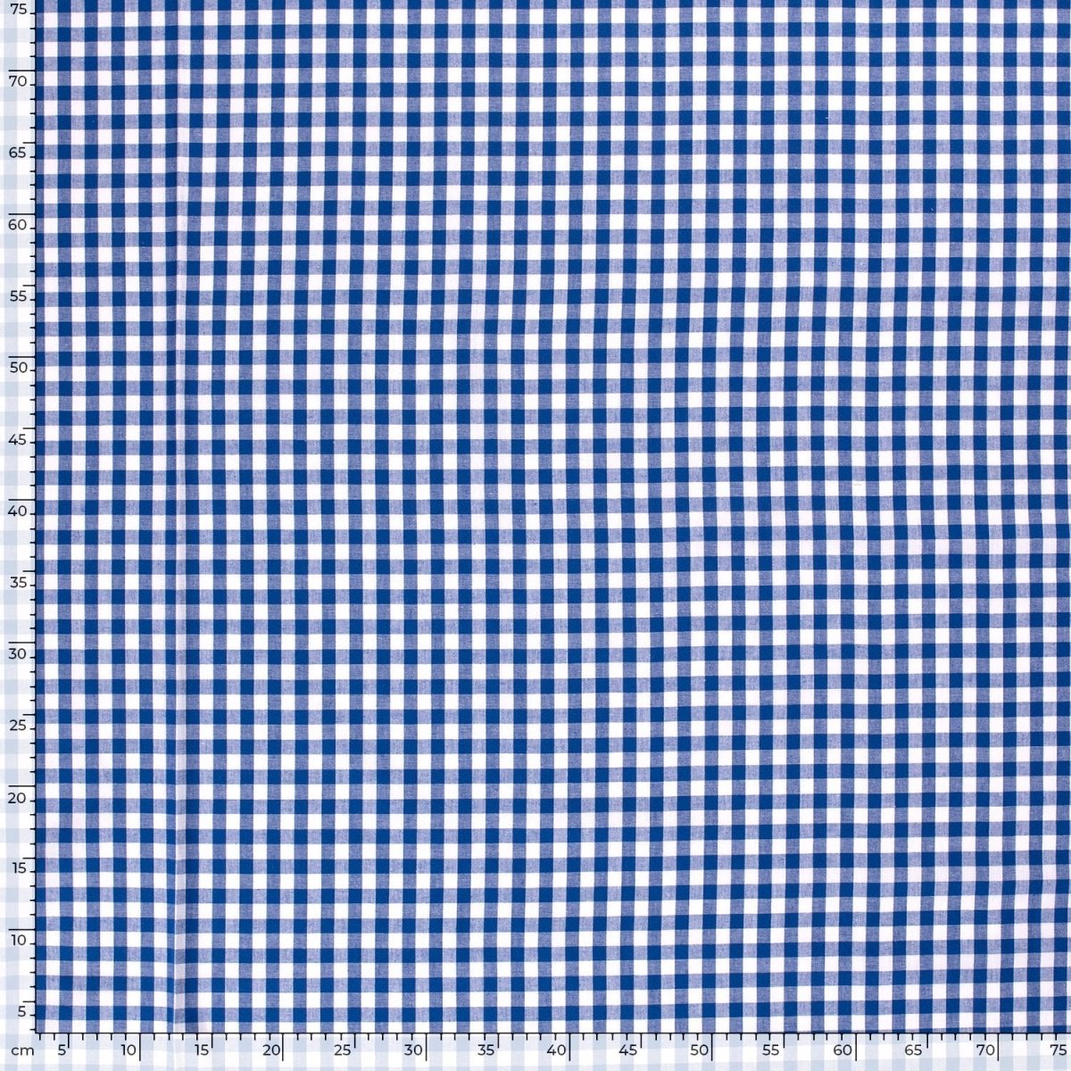 Cotton Poplin Gingham Cobalt 10 mm - Lametru.ro