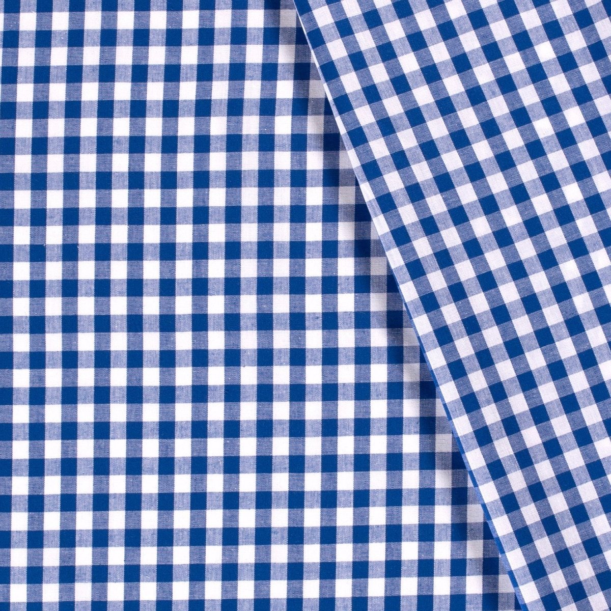 Cotton Poplin Gingham Cobalt 10 mm - Lametru.ro