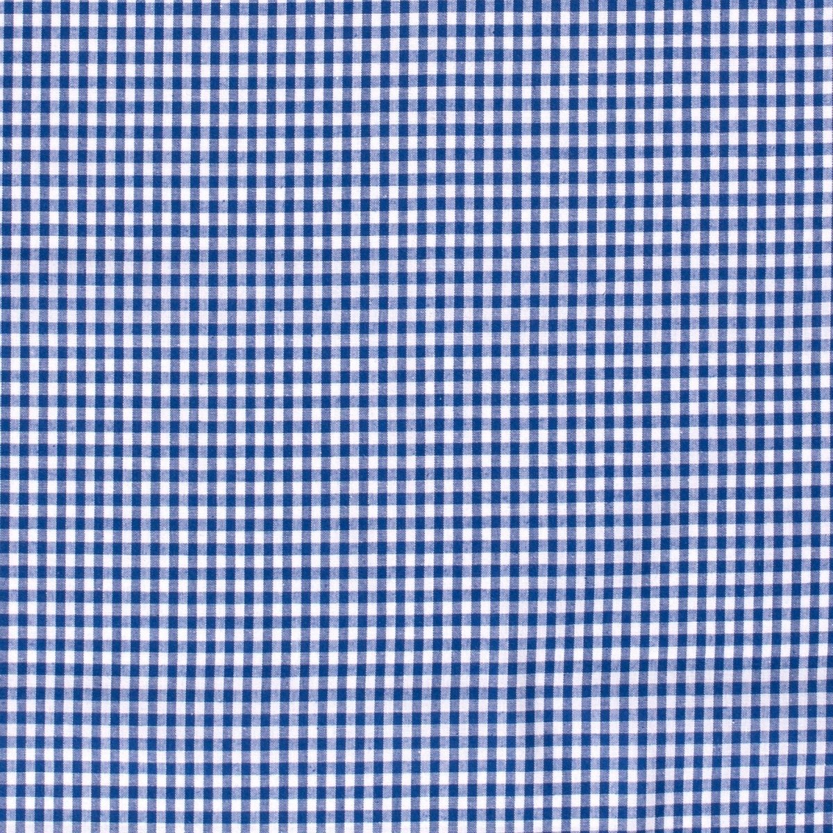 Cotton Poplin Gingham Cobalt 5 mm - Lametru.ro