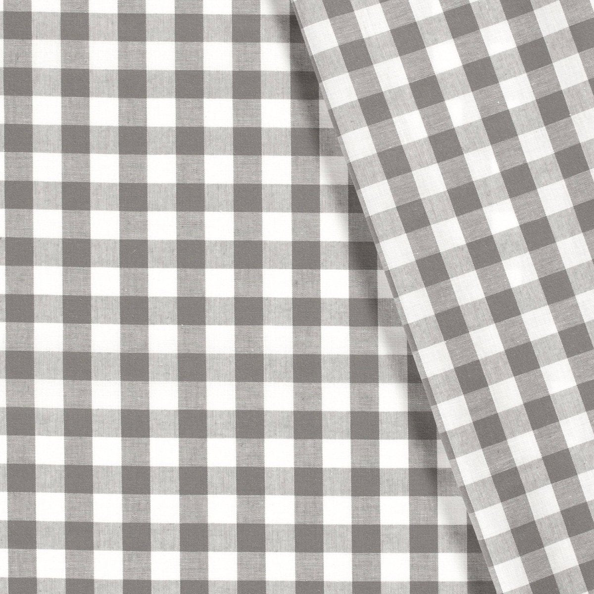 Cotton Poplin Gingham Dark Grey 20 mm - Lametru.ro