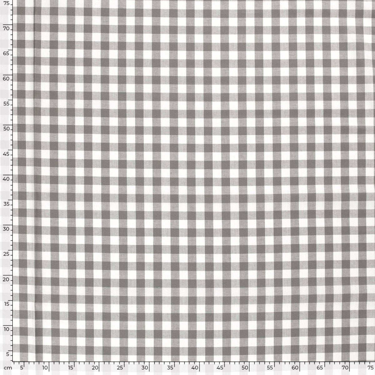 Cotton Poplin Gingham Dark Grey 20 mm - Lametru.ro