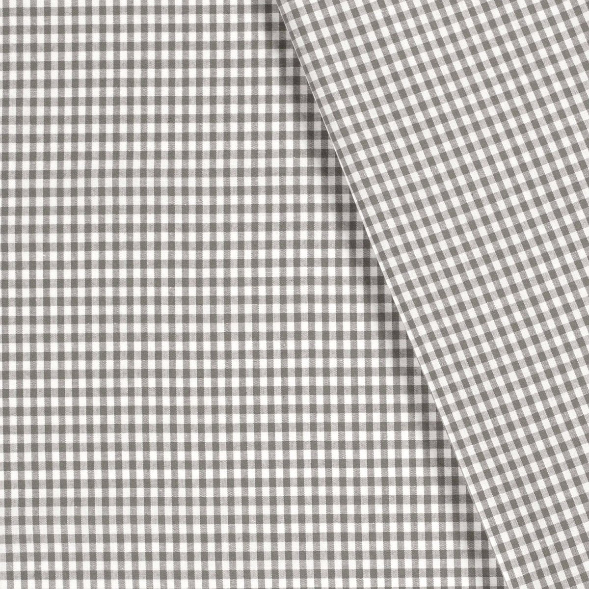 Cotton Poplin Gingham Dark Grey 5 mm - Lametru.ro