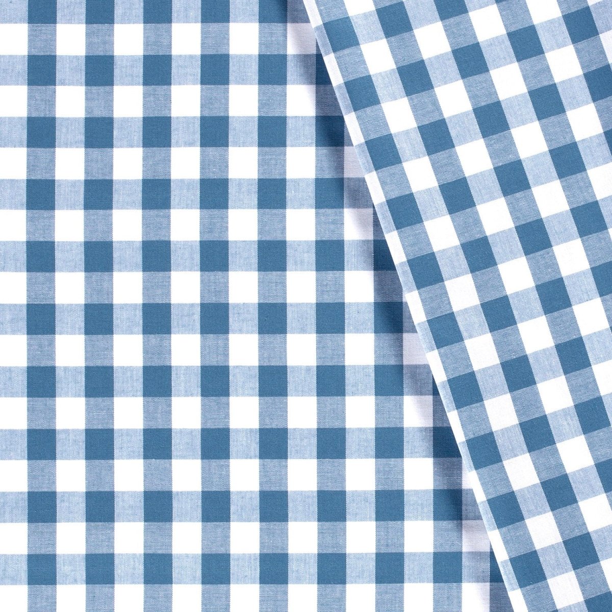 Cotton Poplin Gingham Indigo 20 mm - Lametru.ro