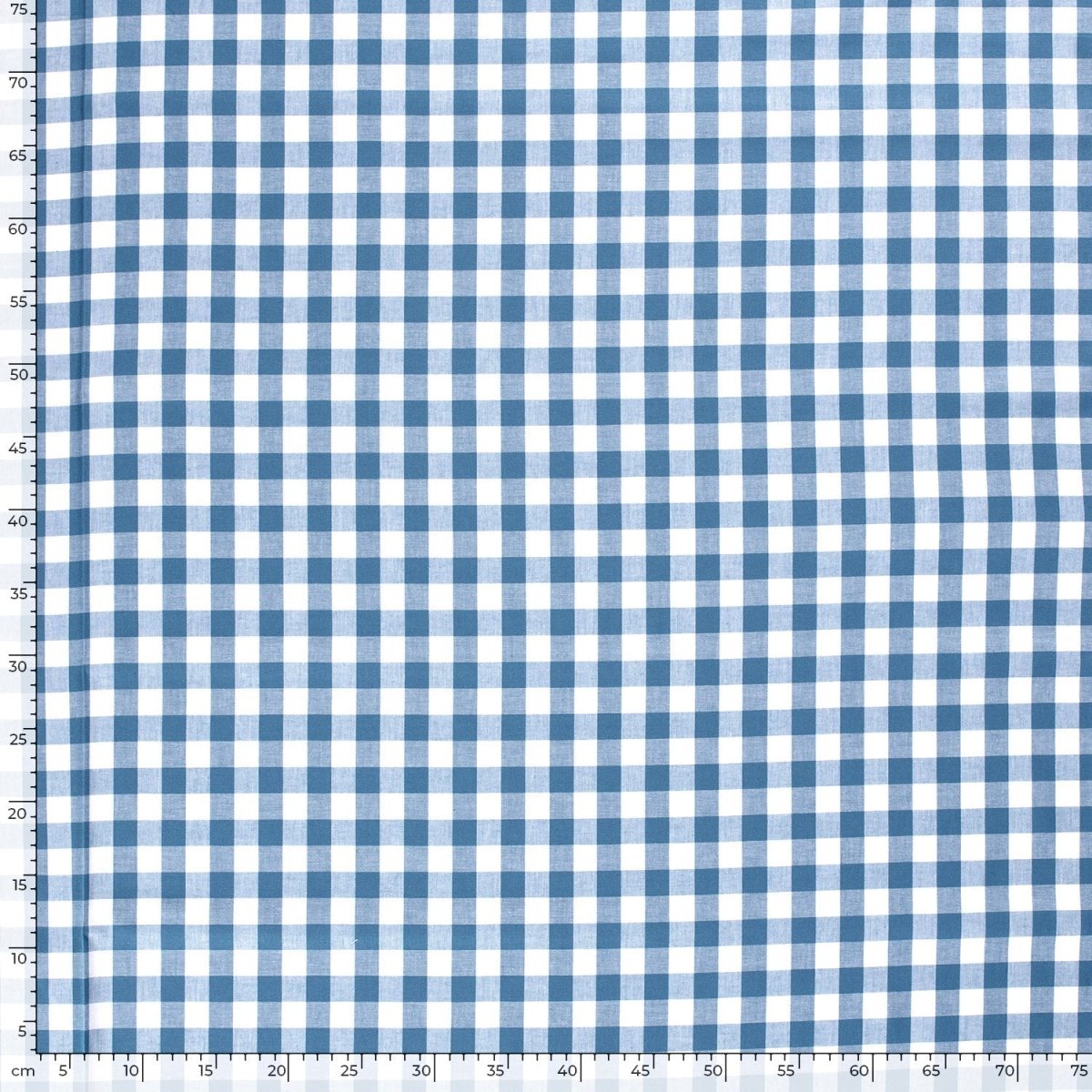 Cotton Poplin Gingham Indigo 20 mm - Lametru.ro