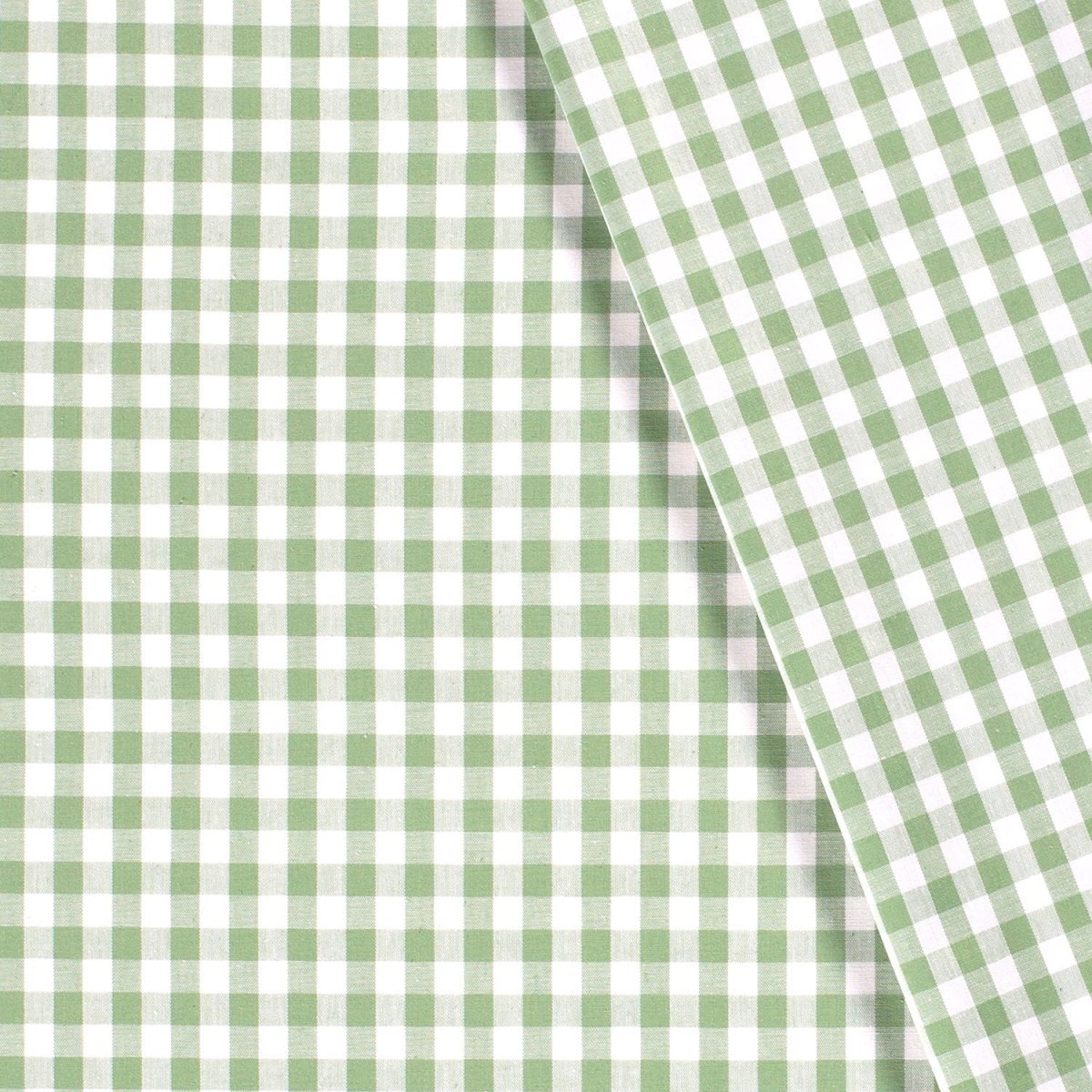 Cotton Poplin Gingham Mint 10 mm - Lametru.ro