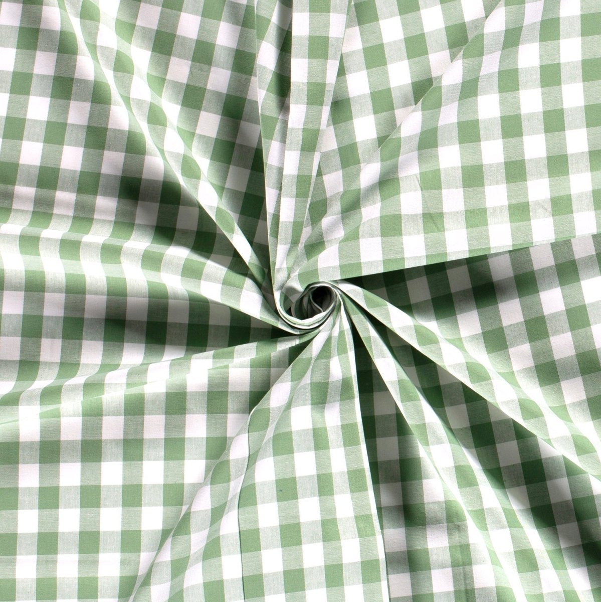 Cotton Poplin Gingham Mint 20 mm - Lametru.ro