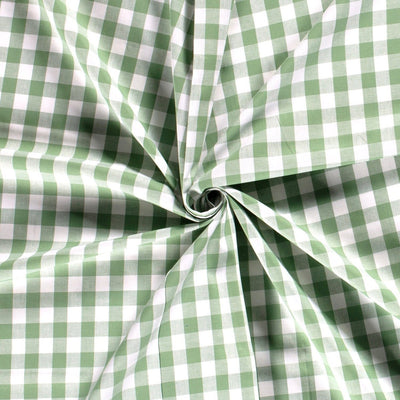 Cotton Poplin Gingham Mint 20 mm - Lametru.ro
