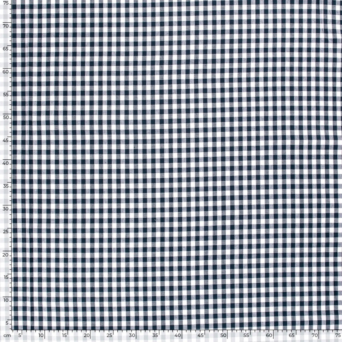 Cotton Poplin Gingham Navy 10 mm - Lametru.ro