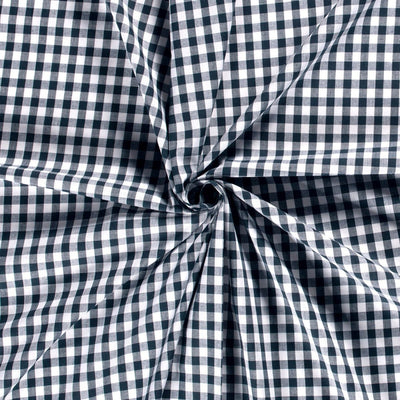 Cotton Poplin Gingham Navy 10 mm - Lametru.ro