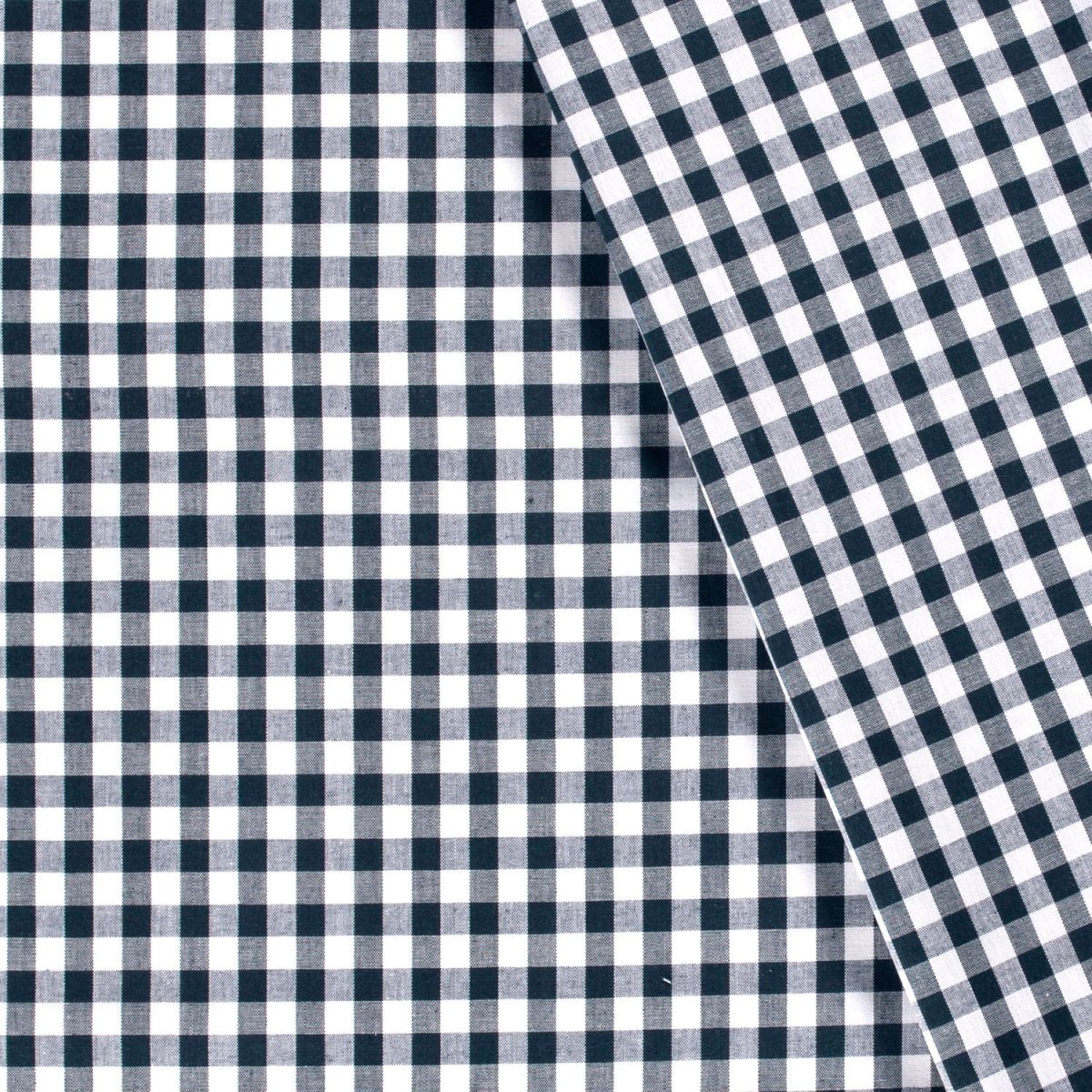 Cotton Poplin Gingham Navy 10 mm - Lametru.ro