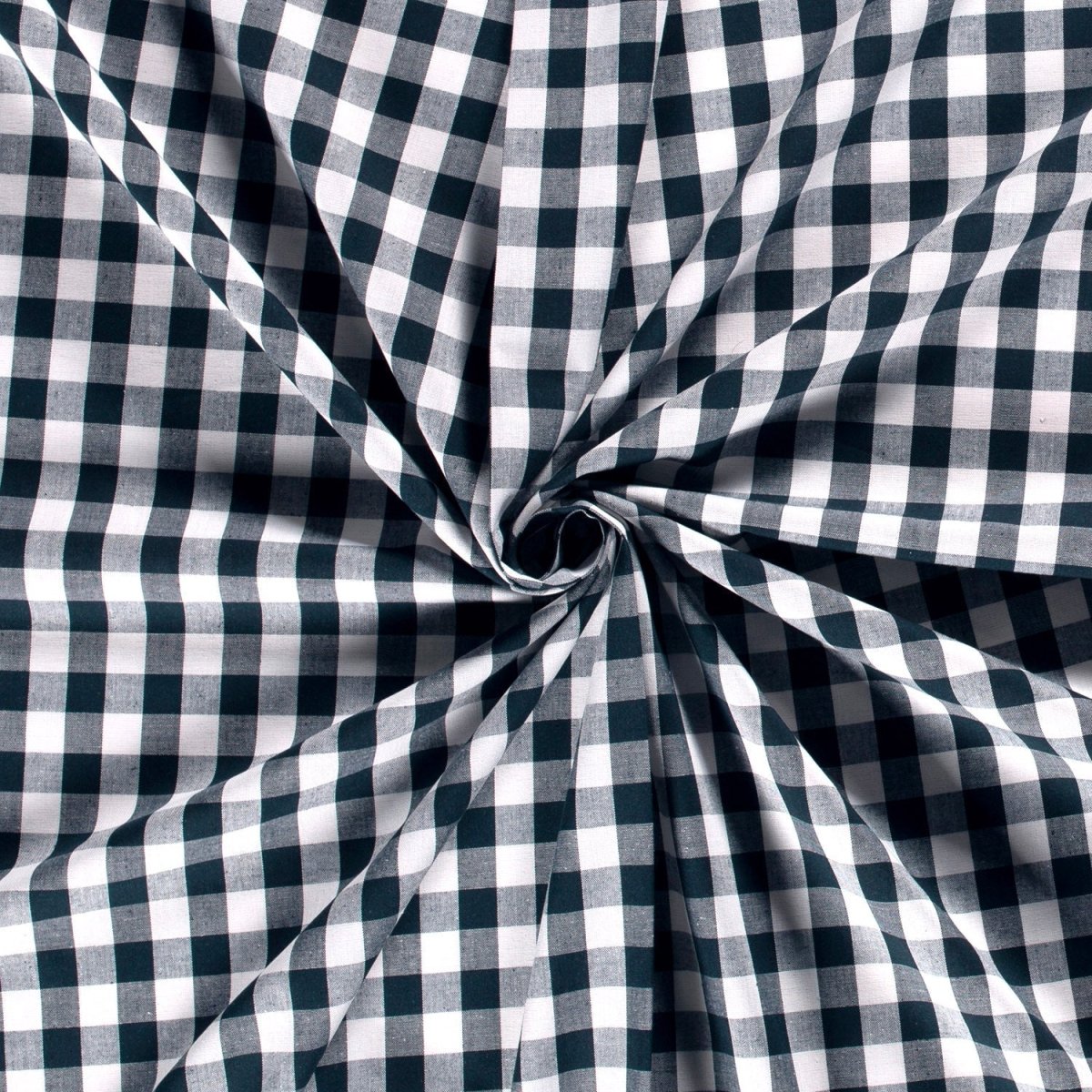 Cotton Poplin Gingham Navy 20 mm - Lametru.ro