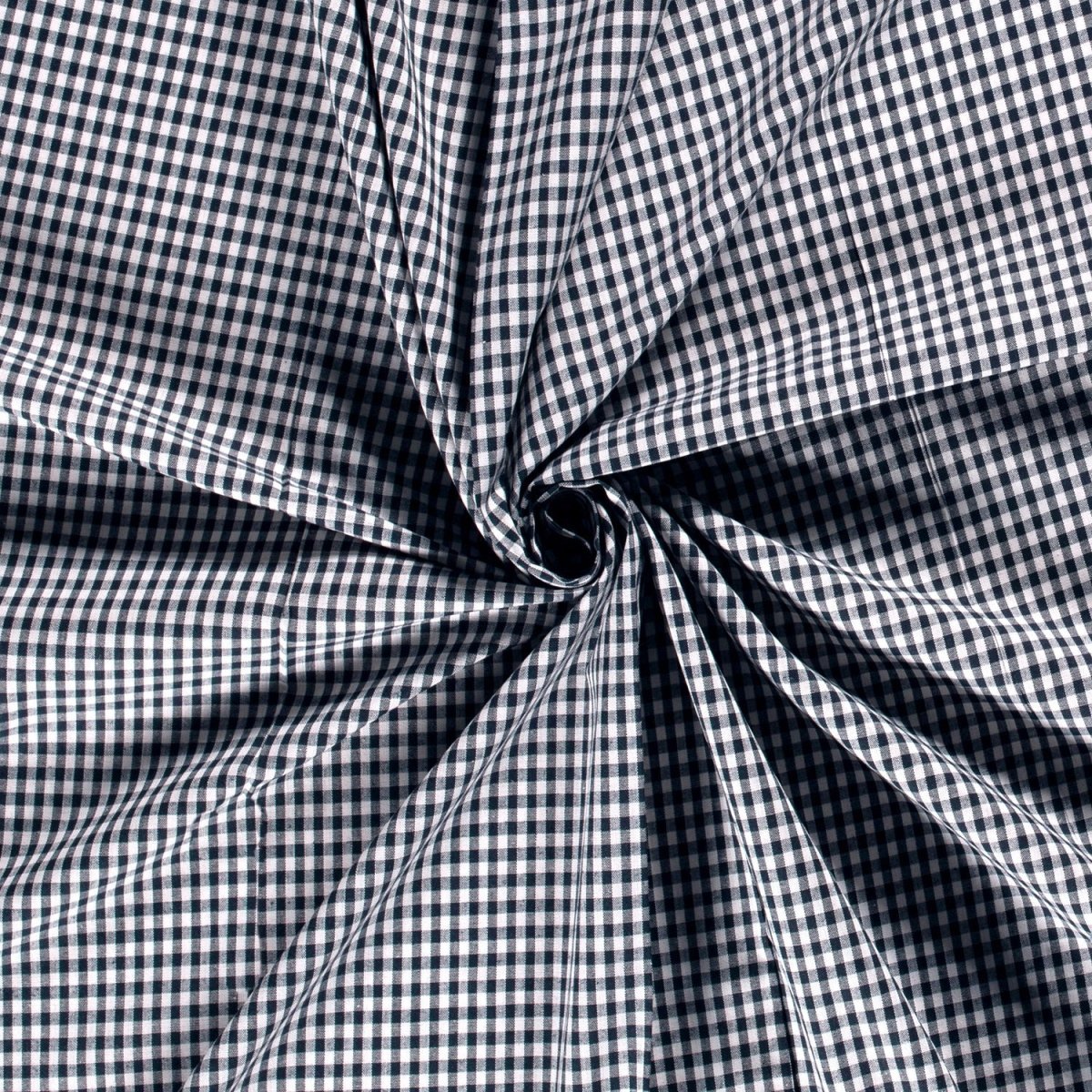 Cotton Poplin Gingham Navy 5 mm - Lametru.ro