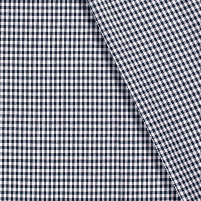 Cotton Poplin Gingham Navy 5 mm - Lametru.ro