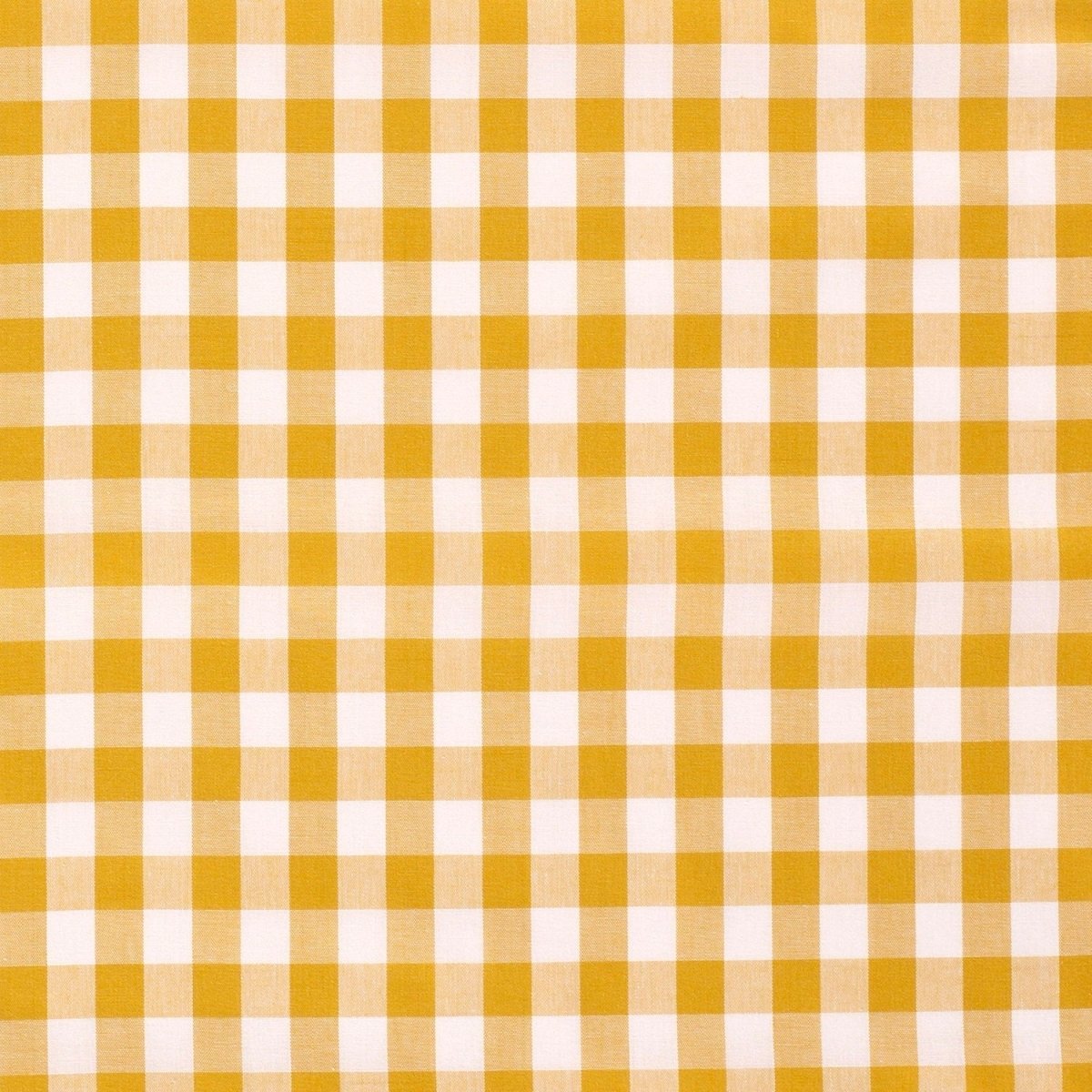 Cotton Poplin Gingham Ochre 20 mm - Lametru.ro