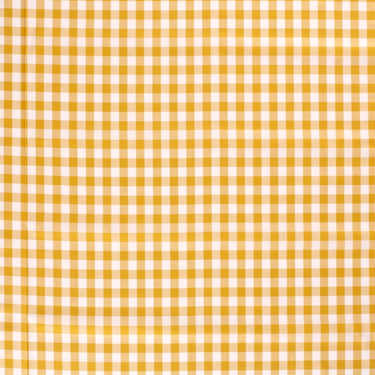 Cotton Poplin Gingham Ochre 20 mm - Lametru.ro