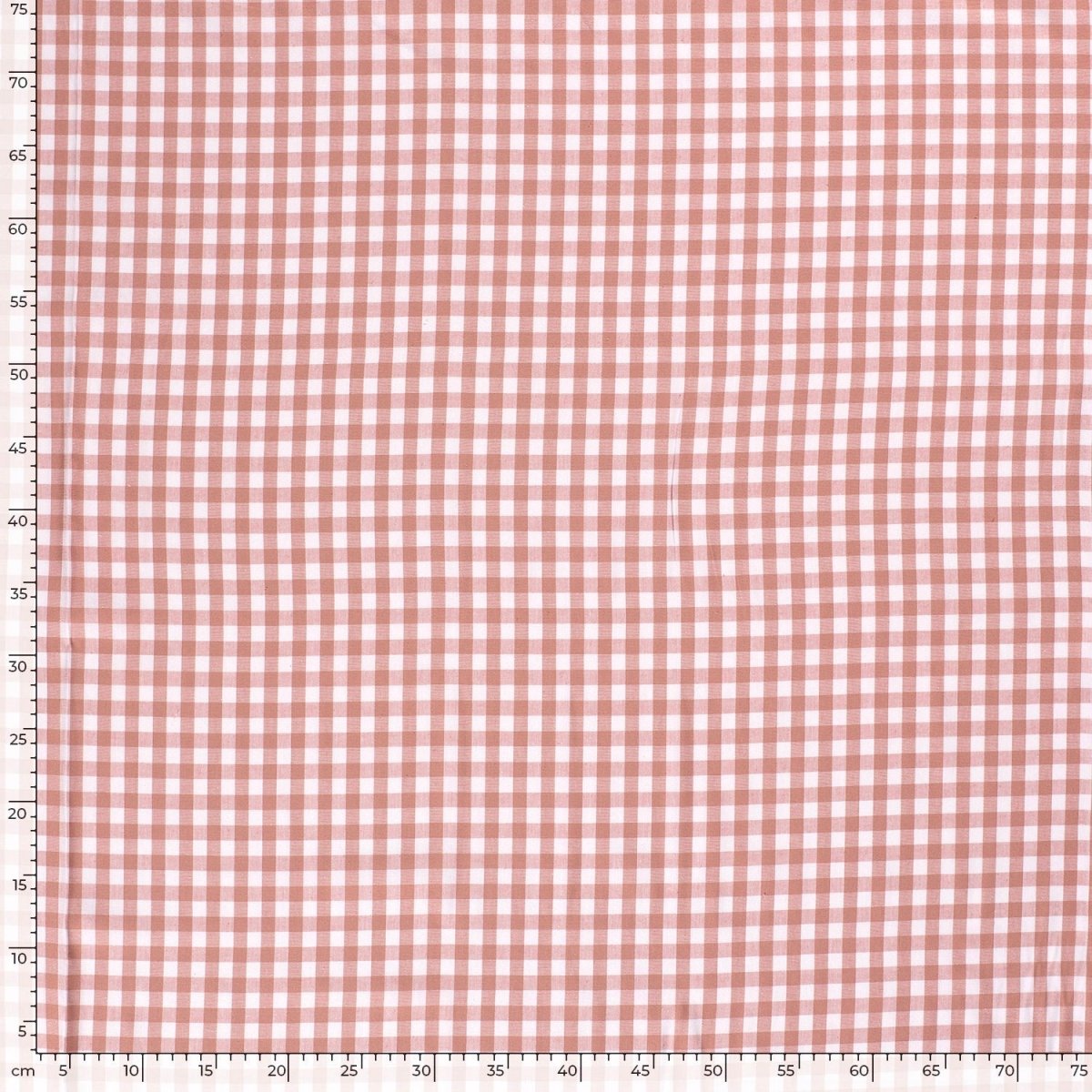 Cotton Poplin Gingham Old Pink 10 mm - Lametru.ro