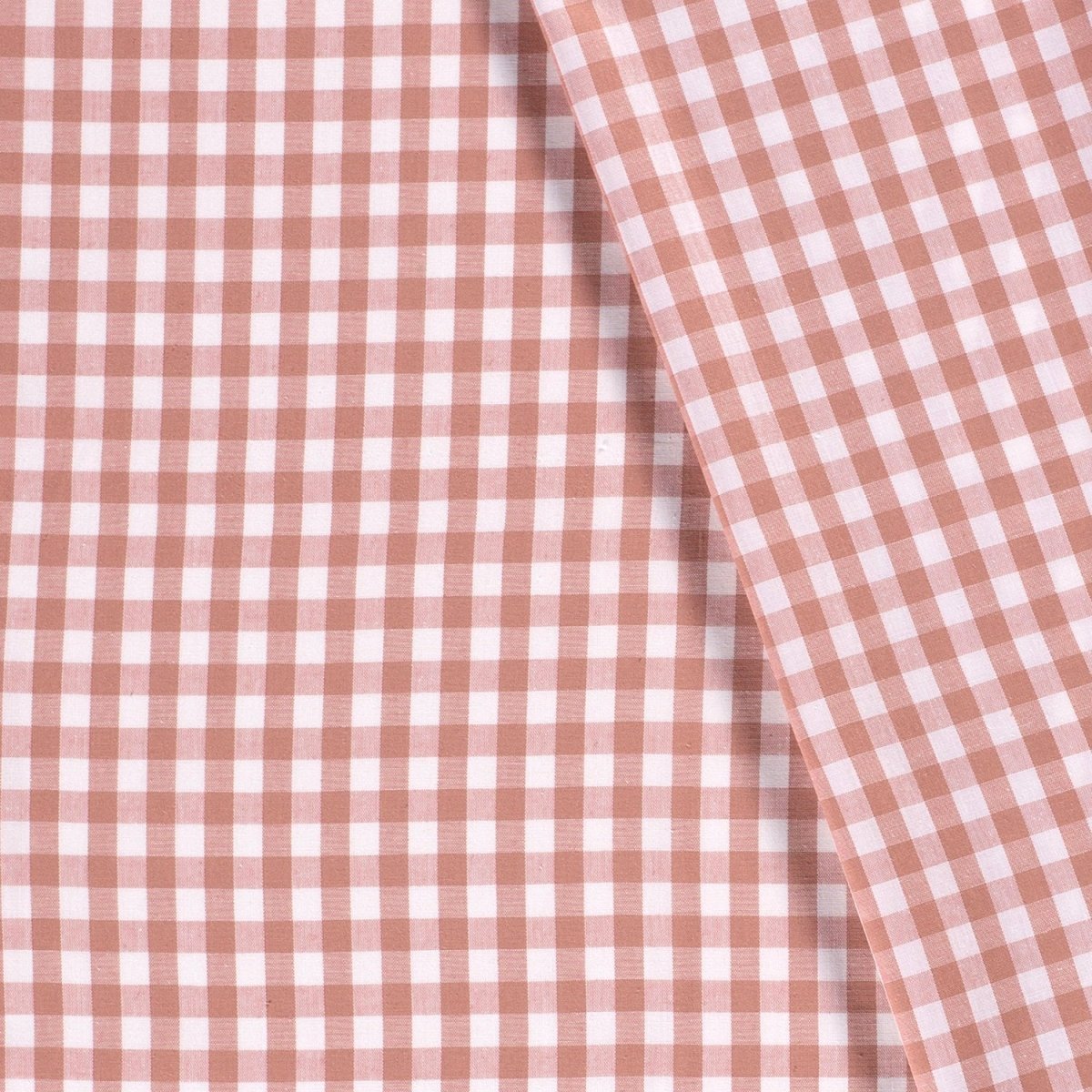 Cotton Poplin Gingham Old Pink 10 mm - Lametru.ro