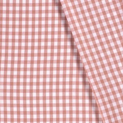 Cotton Poplin Gingham Old Pink 10 mm - Lametru.ro