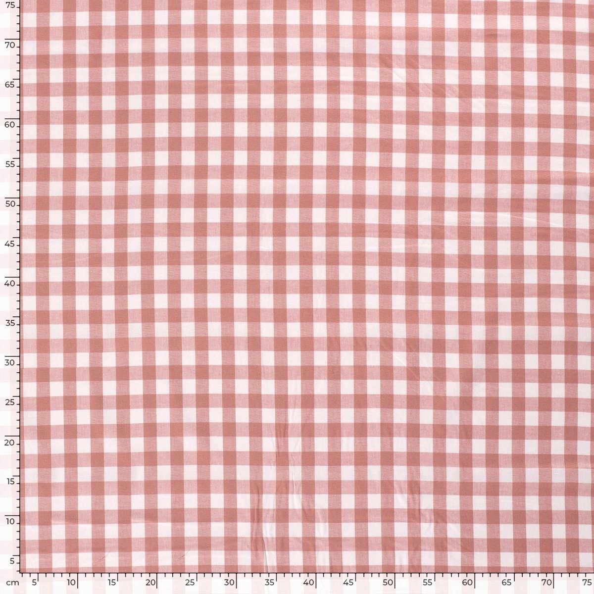 Cotton Poplin Gingham Old Pink 20 mm - Lametru.ro