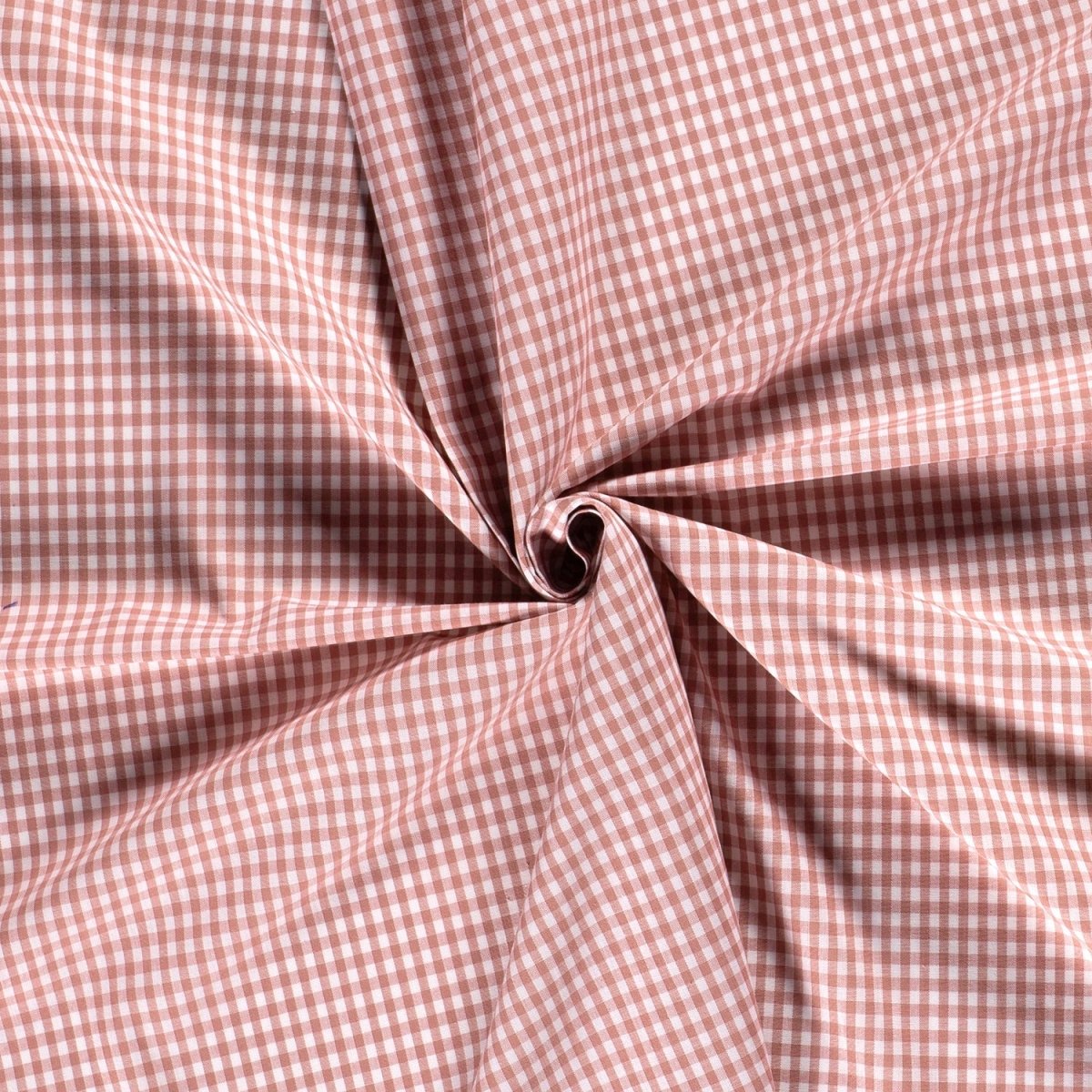Cotton Poplin Gingham Pink 5 mm - Lametru.ro