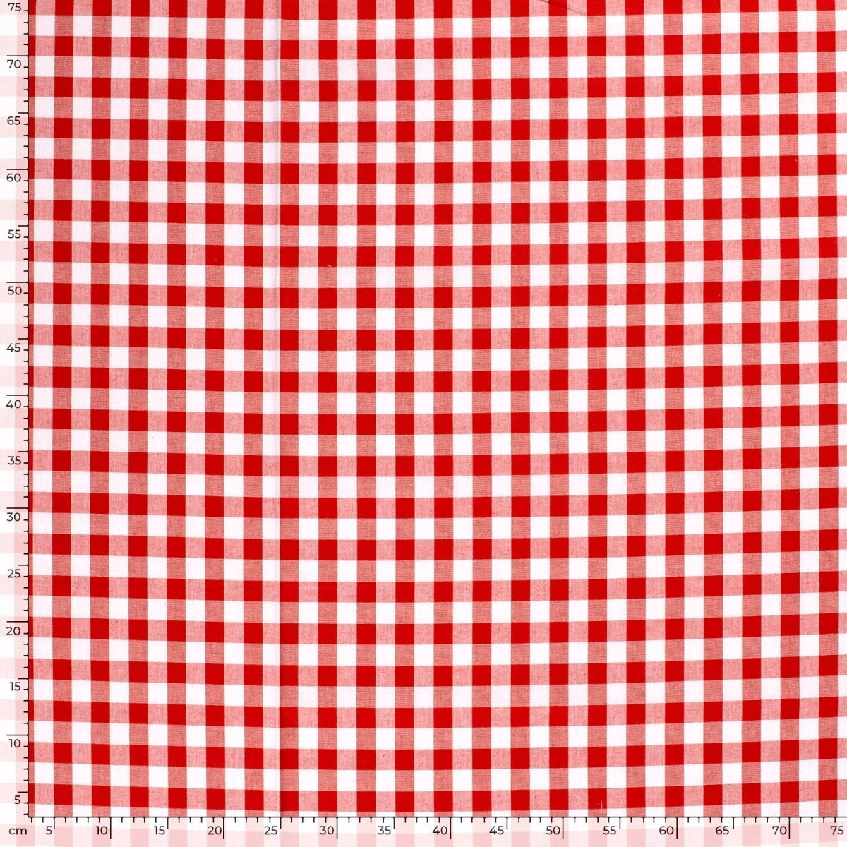 Cotton Poplin Gingham Red 20 mm - Lametru.ro