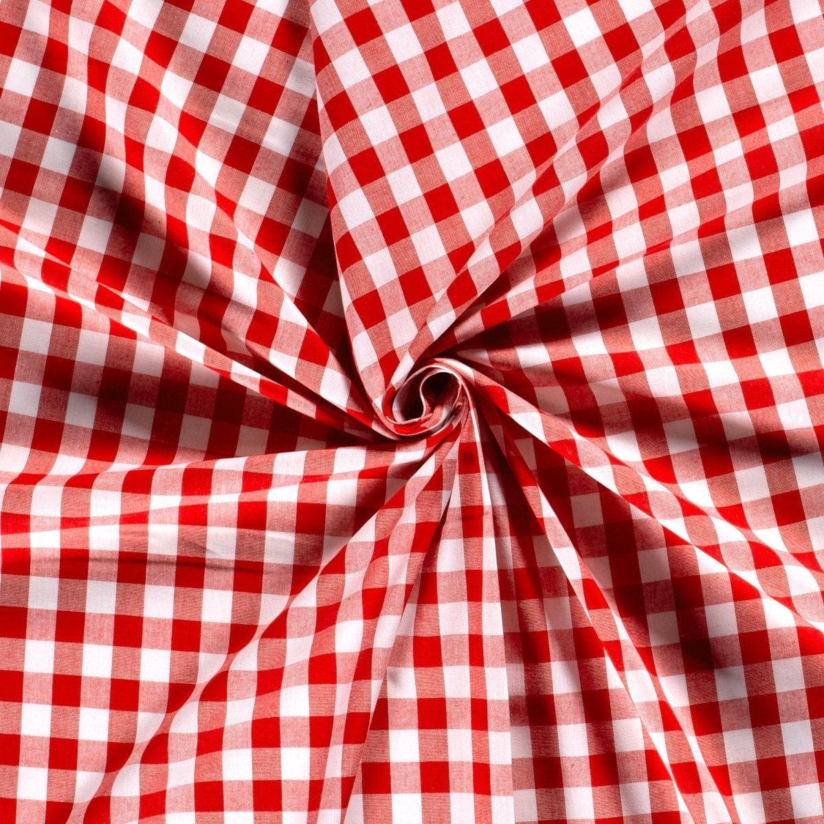 Cotton Poplin Gingham Red 20 mm - Lametru.ro
