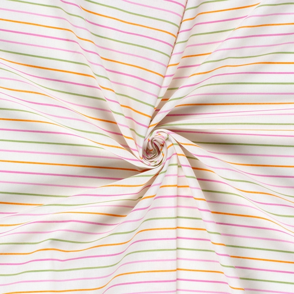 Cotton Poplin Printed Stripes Off - White - Lametru.ro