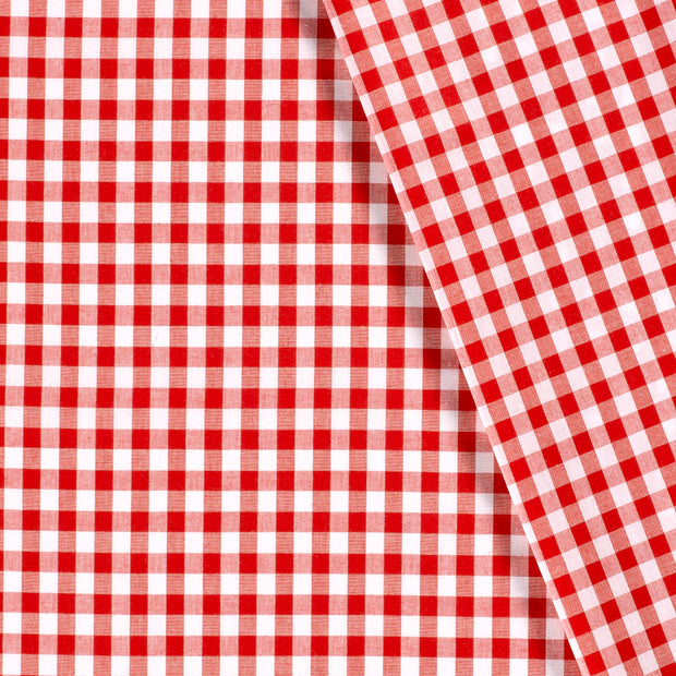 Cotton Poplin Gingham Red 5 mm
