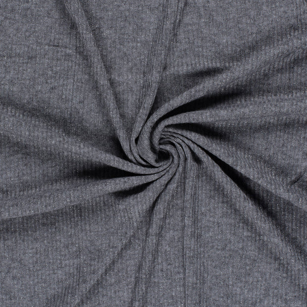 Rib Jersey Lurex Dark Grey