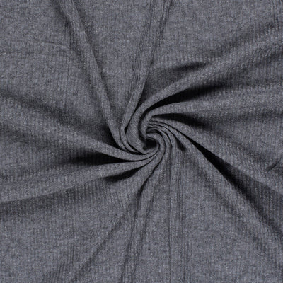 Rib Jersey Lurex Dark Grey
