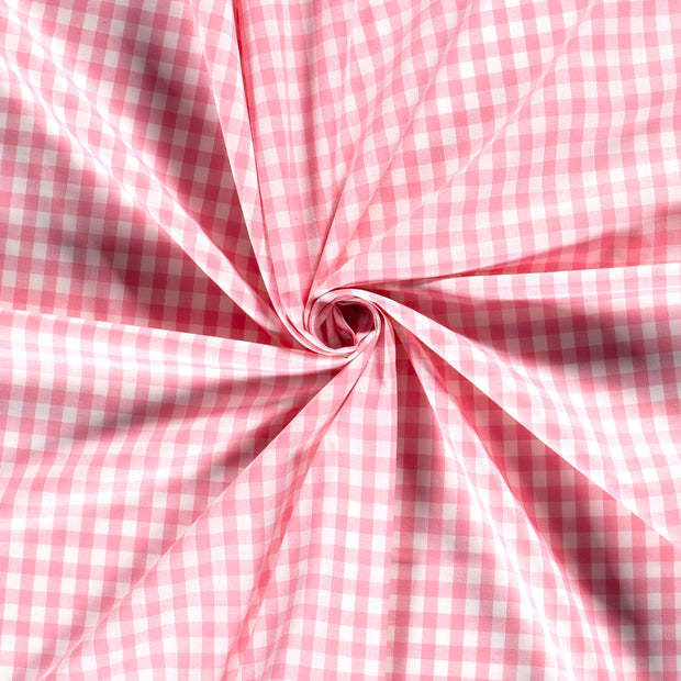 Cotton Poplin Gingham Pink 5 mm