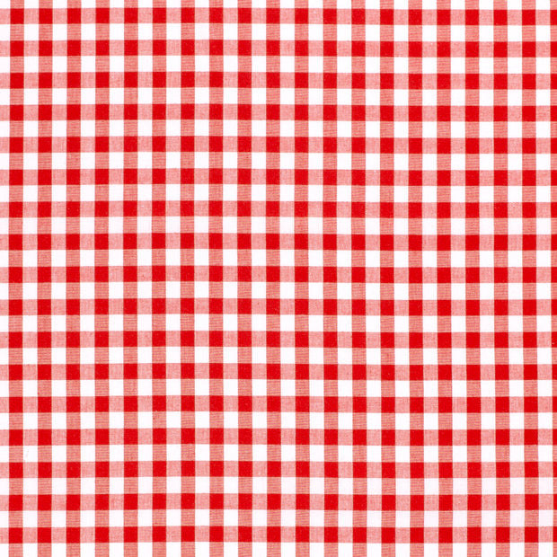 Cotton Poplin Gingham Red 5 mm