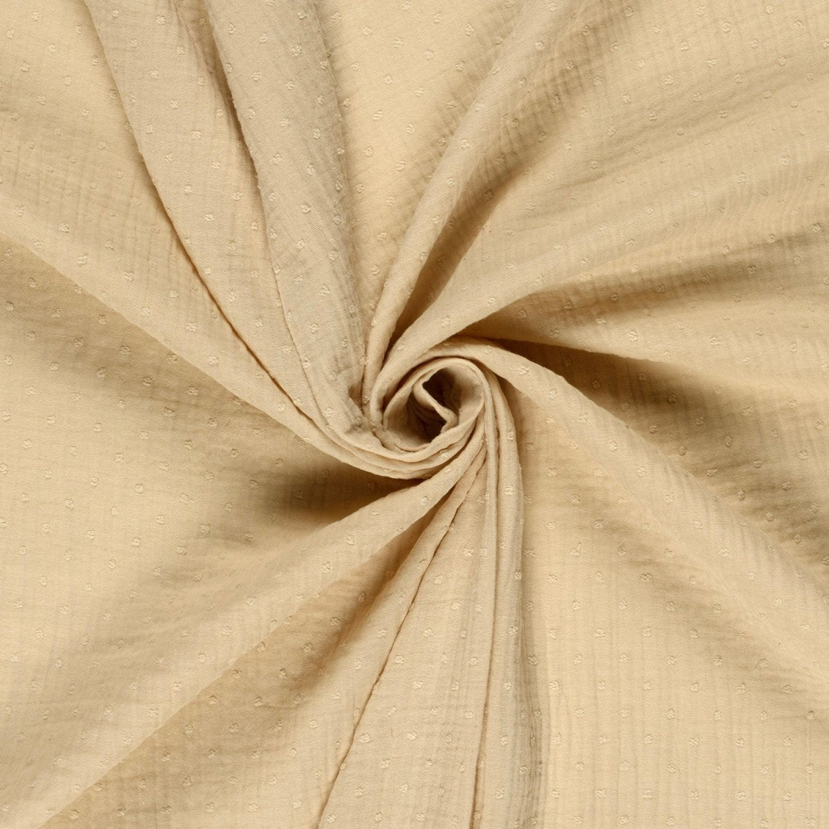 Double Gauze Dobby Dots Beige - Lametru.ro