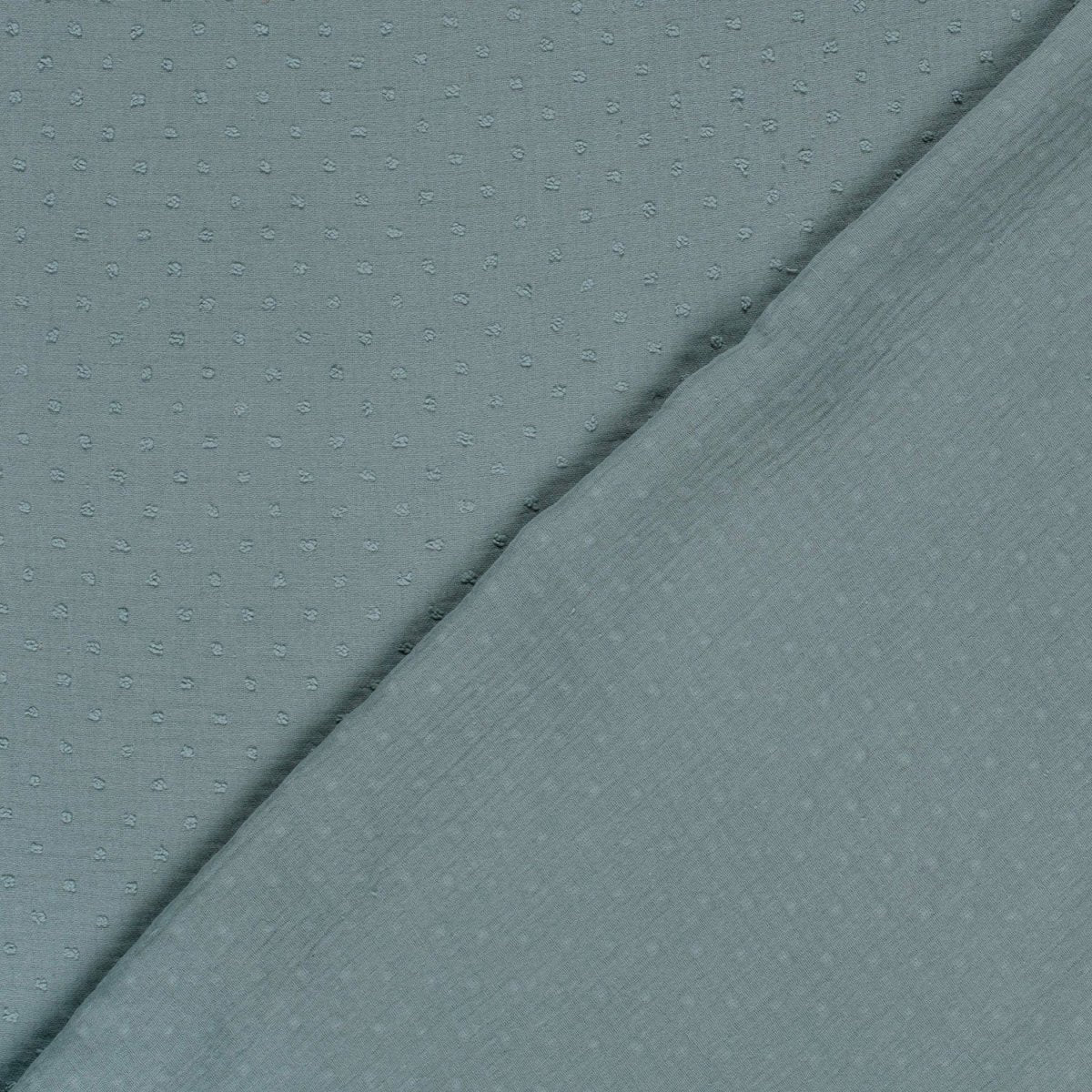 Double Gauze Dobby Dots Indigo - Lametru.ro