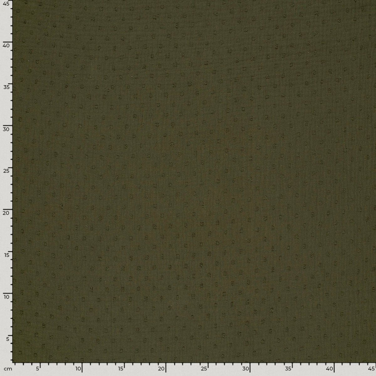 Double Gauze Dobby Dots Khaki Green - Lametru.ro