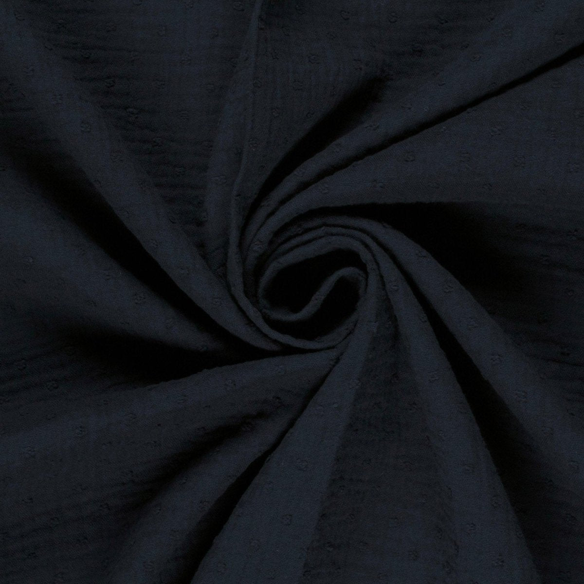 Double Gauze Dobby Dots Navy - Lametru.ro