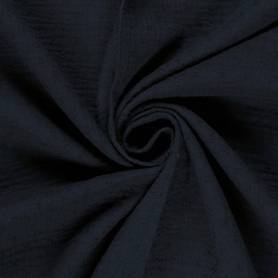 Double Gauze Dobby Dots Navy - Lametru.ro